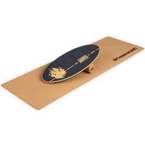 Indoorboard Allrounder balance board + mat + rol hout/kurk