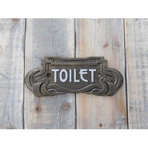 Bord ""Toilet"", teken van het toilet gemaakt van gietijzer, toilet teken in Art Nouveau stijl