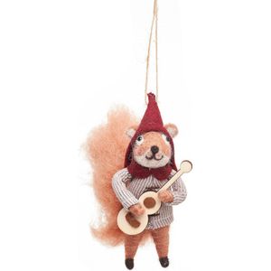 Eekhoorn muzikant vilten kersthanger - Sass & Belle