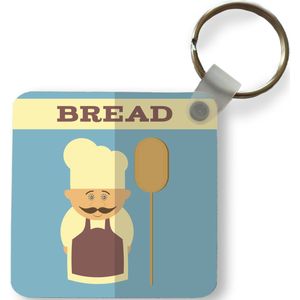 Sleutelhanger - Brood - Bakker - Vintage - Plastic - Rond - Uitdeelcadeautjes