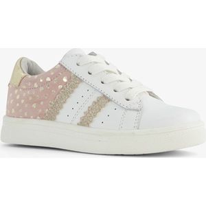 TwoDay leren meisjes sneakers met gouden hartjes - Maat 20