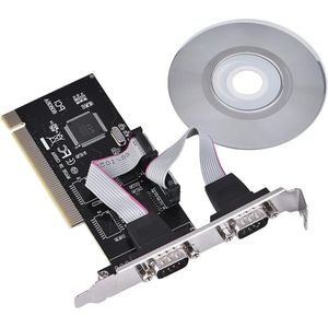 Interfacekaart Seriële 2 x RS232 - Dual Serial DB9 RS232 RS-232 - 2 Port Extension Adapterkaart - WINDOWS 2000/2003/XP Desktop Ondersteuning .