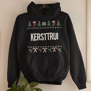 Foute Kerst Hoodie Candy Cane - Met tekst: Kersttrui - Kleur Zwart - ( MAAT 4XL - UNISEKS FIT ) - Kerstkleding voor Dames & Heren