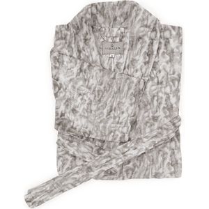 Linnick Flanel Fleece Badjas Bont Rabbit - zilver grey - L - Badjas Dames - Badjas Heren