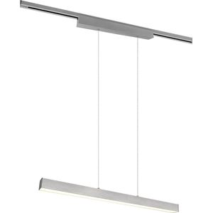 LED Railverlichting - Hanglamp - Trion Dual Parola Up and Down - 2 Fase - 29W - Warm Wit 3000K - Dimbaar - Rechthoek - Mat Nikkel - Aluminium