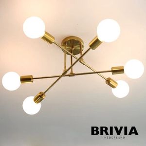 Brivia Plafondlampen - Led Lampen - Plafondlamp Goud - Plafond Lamp - Plafondlamp Led - Ledlamp - Moderne LED-Plafondlampen - Industrieel ijzer - Noordse Minimalistische Woondecoratie