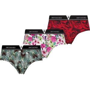 Untouched - Hipsters dames - Lingerie dames - Ondergoed dames - 3pack ondergoed - Opvallende Fotoprint - Maat: L