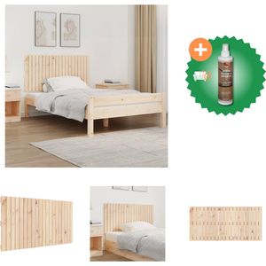 vidaXL Wandhoofdbord 127-5x3x60 cm massief grenenhout - Bedonderdeel - Inclusief Houtreiniger en verfrisser