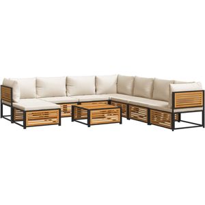 vidaXL 9-delige Loungeset met kussens massief acaciahout - Loungeset - Loungesets - Tuinset - Tuinbank