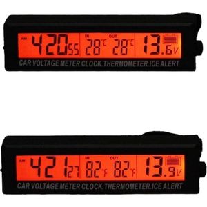 3 in 1 Auto klokje Hoge Kwaliteit met Temperatuur & Voltage meter / LED Klok