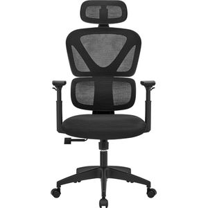 Bureaustoel - Bureau stoel - Ergonomisch bureaustoel - Bureaustoel ergonomisch - 15 kg - Kunststof - Zwart - 50 x 54 x 130 cm