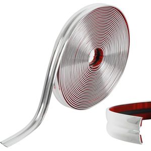 Zelfklevende Flexibele Sierlijsten - PVC Eindlijst - Tegelrand en Hoekdecoratie - Zilver - 10 Meter