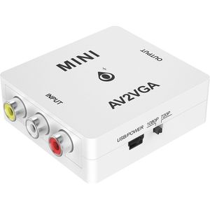 Adapter voor 3RCA naar VGA (Female-Female) - Composiet 3RCA naar VGA - 3,5mm Jack audio video converter adapter