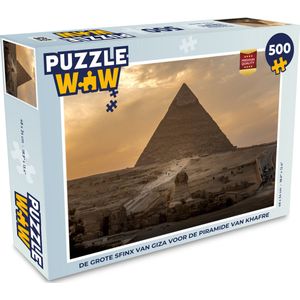 Puzzel De grote Sfinx van Giza voor de Piramide van Khafre - Legpuzzel - Puzzel 500 stukjes