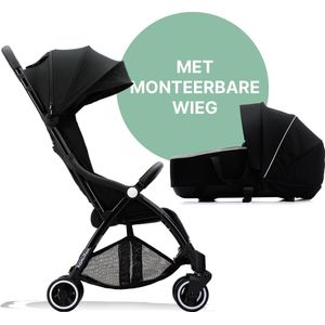 Hamilton by Yoop X1 Plus Buggy met monteerbare Premium Wieg – 2 in 1 wandelwagen – Stroller met MagicFold™ Technologie – Geschikt van 0 maanden tot 4 jaar �– Lichte, Verstelbare en Wendbare Kinderwagen – Zwart