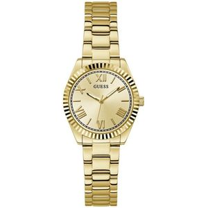 Guess Dames Horloge GW0687L2 Staal met Gouden Plating Quartz en Gouden Wijzerplaat