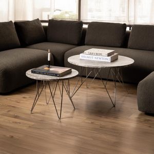 Giga Living Bijzettafel Hermansonx55x41,4 cm - Bruin Marmer