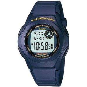 Casio horloge F-200W-2A blauw met datumaanduiding