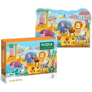 DODO Toys - Puzzel Dieren 4+ -60 stukjes - 23x32 cm - Dieren Speelgoed voor Kinderen - Kinderpuzzel 4 jaar