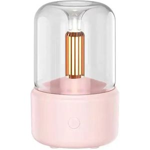 AMICI Cosmetics Aroma Diffuser Pink. Etherische Olie Verstuiver - Luchtbevochtiger - Industrieel design - Difuser lamp - Difuser met lamp - Sfeervolle LED verlichting - upbreathing Aromadiffuser - Ultrasoon - Vernevelaar - Geur verspreider