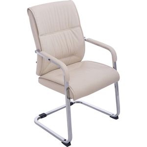 Bureaustoel - Ergonomische bureaustoel - Modern - Armleuning - Kunstleer - Crème - 51x58x102 cm