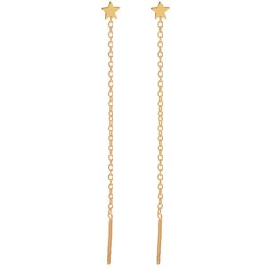 Essentialistics - Stud doortrek oorbellen sterretje - Nikkelvrij - Goudkleur - Stainless steel (verkleurt niet)