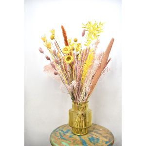 Droogbloemen - Droogbloemen boeket - Yellow Tunes - 50 cm - Natuurlijk Bloemen