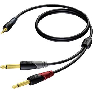 Procab CLA713 3,5mm Jack - 2x 6,35mm Jack mono professionele kabel - 1,5 meter