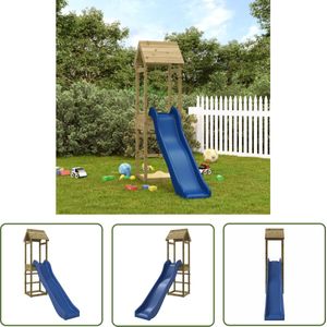 The Living Store Speeltoren met Glijbaan - 232 x 64 x 194 cm - Duurzaam Grenenhout - Multi-activiteitencentra - Geschikt voor 3-8 jarigen - Max 45 kg - Ankers apart verkocht - Inclusief handleiding - The Living Store