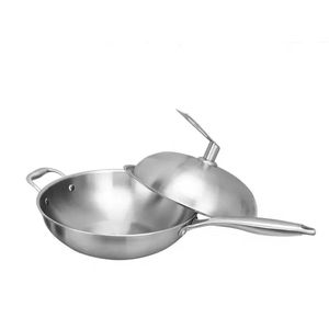 Hongli Classic - Wok - Wokpan - RVS Diameter 36 - Incl. RVS deksel!