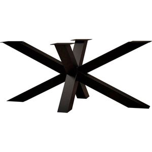 Zwarte stalen matrix tafelpoot hoogte 72 cm en breedte 180 cm (koker 8 x 8)