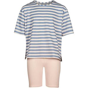Skiny Pyjama korte broek - Denimblue stripes - maat 176 (176) - Meisjes Kinderen - Katoen/elastaan- 030073-S461-176