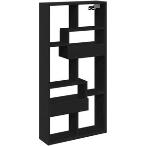 vidaXL Wandkast Zwart - 50x15x100 cm Wandkast - Houten Kast - Zwarte Kast - Opbergkast - Zwevende Kast