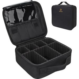 Grote make-up organizer voor reizen met verstelbare verdelers - Cosmetische koffer voor makeup en toiletartikelen