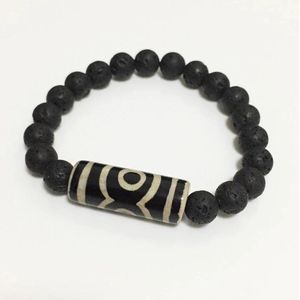 Sorprese armband - Tibetaanse Dzi - armband heren - zwart - unisex - cadeau - Model H