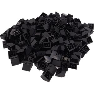 100 Bouwstenen 2x2 dakpan 45 graden | Zwart | Compatibel met Lego Classic | Keuze uit vele kleuren | SmallBricks