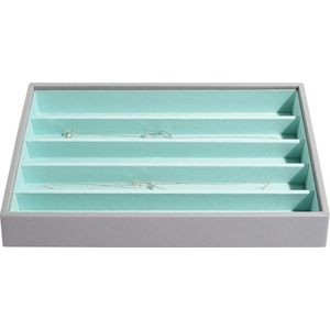 Dove Grey with Mint Classic Medium Jewellery Box Necklace Layer
