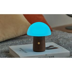 Gingko Mini Alice Mushroom Tafellamp - Walnoothout