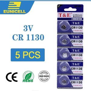 Knoopcel batterijen CR 1130 / 5 Stuks - T & E CR1130 Knoopcel Batterijen - Lithium - Silver Cell - 3 V