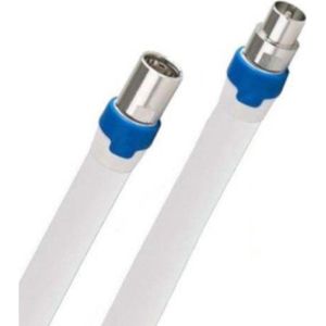 Coax kabel op de hand gemaakt - 0.5 meter - Wit - IEC 4G Proof Antennekabel - Male en Female rechte pluggen - lengte van 0.5 tot 30 meter