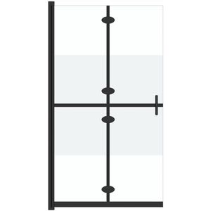 vidaXL Inloopdouchewand inklapbaar 70x190 cm ESG-glas halfmat - Douchescherm - Doucheschermen - Inloopdouchescherm - Inloopdoucheschermen