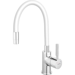 Zumba Keukenkraan - Flexibele En Afneembare Uitloop - 44 cm - Wit Met Chroom