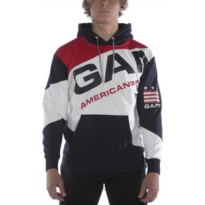 Gant D1 Sweatshirt. Retro Shield Block Kap Blauw - Streetwear - Volwassen