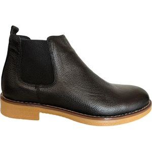Leren schoenen- Heren Laarzen- Chelsea boots- Heren schoenen- Exclusief Stoere Mannen laarzen- Enkellaarsje 509- Leather- Zwart- Maat 44