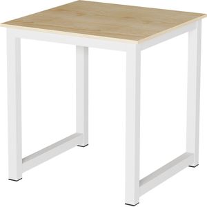 Keukentafel - bureau tafel - 75 cm x 75 cm - wit bruin