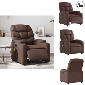 vidaXL Elektrisch Verstelbare Massagestoel - Elektrisch Verstelbare Massagestoelen - Massagestoel - Fauteuil - Massagestoel verstelbaar elektrisch kunstleer bruin