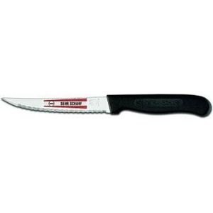 Metallo Steakmes - 110 mm Lemmet - Extra Scherp - Vaatwasmachinebestendig - Zwart Handvat
