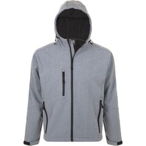 SOLS Heren Replay Hooded Soft Shell Jacket (ademend, winddicht en waterbestendig) (Grijze Mergel)