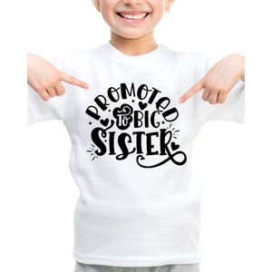Grote Zus - Kinder T-shirt - Wit - Maat 98 /104 - Tshirt leeftijd 3 tot 4 jaar - Grappige teksten -geboorte Cadeau - T- Shirt cadeau - - verjaardag - Kadootje - ik word grote zus