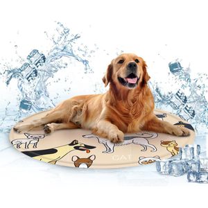 Koelmat voor honden, diameter 60 cm, niet-giftige koelmat voor honden en katten, krasbestendig, duurzame koeldeken voor honden, verhoog de zomerervaring van je huisdier